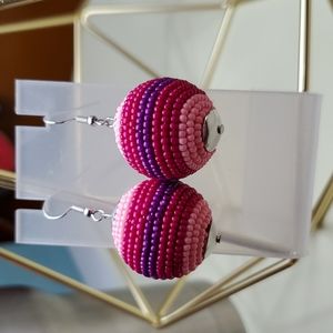 Pink and purple seed bead earrings Paparazzi
